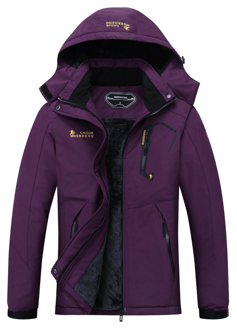 MOERDENG Women's Waterproof Ski Jacket Warm Winter Snow Coat Mountain Windbreaker Hooded Raincoat Jacket - Image 1